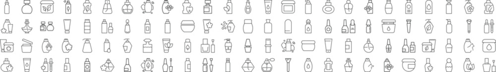 Cosmetic Bottle Modern Line Icons. Perfect for design, infographics, web sites, apps