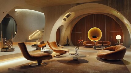 The retro futuristic living room of the future