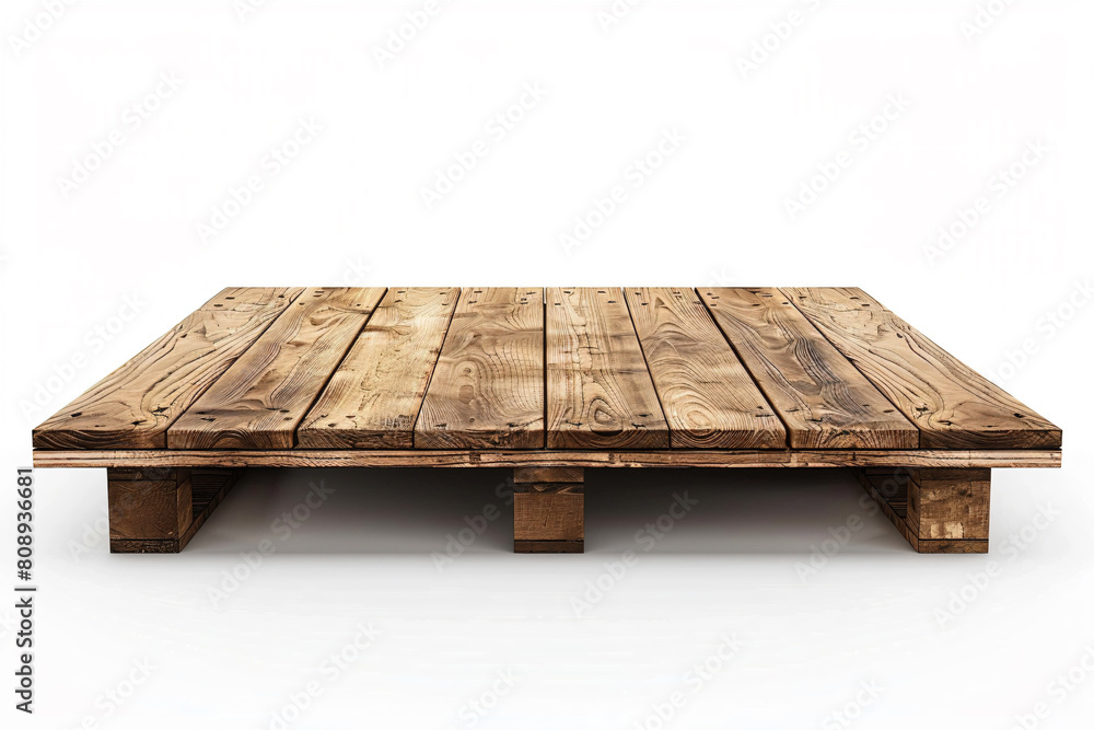 Wall mural a wooden table with a white background