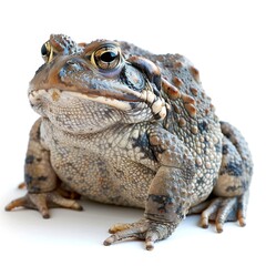 a toad sitting on a white surface