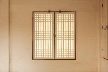 View of the window in Changdeok Palace building