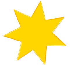 Yellow star, star icon, isolation, star shape
