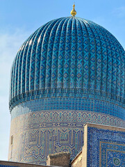 Dome of the Bibi Khanum mosque dedicated to Timur's favorite wife in Samarkand Uzbekistan