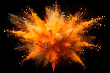 powder explosion on black background