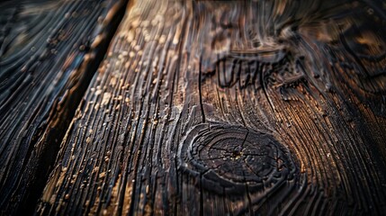 Obraz premium Aged Wooden Texture Close-up, Natural Patterns and Grains