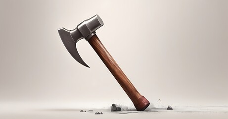 isolated on soft background with copy space Hammer concept, illustration