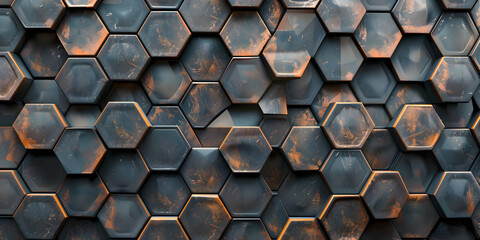 Engaging Hexagonal Mesh Artwork A Captivating 3D Abstract Experience, Abstract Polygonal Background A Multidimensional 3D Rendering of Geometric Beauty