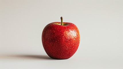 Fresh Red Apple with Water Droplets on White Background Healthy Eating Concept