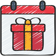 Gift Box Calendar Icon