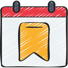 Bookmarked Date Calendar Icon