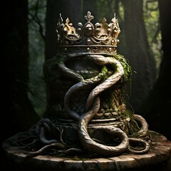 Kings crown covered in snakes