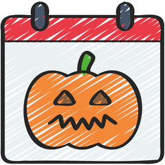 Halloween Pumpkin Calendar Icon