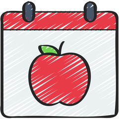 Apple On Calendar Icon