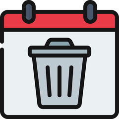 Trash Bin Calendar Icon