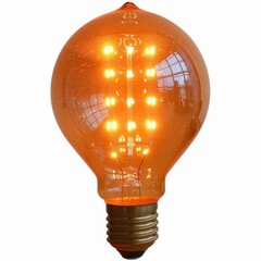 a light bulb with a lot of small yellow lights