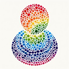 Human silhouette from rainbow dots