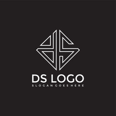 ds letter square logo vector image