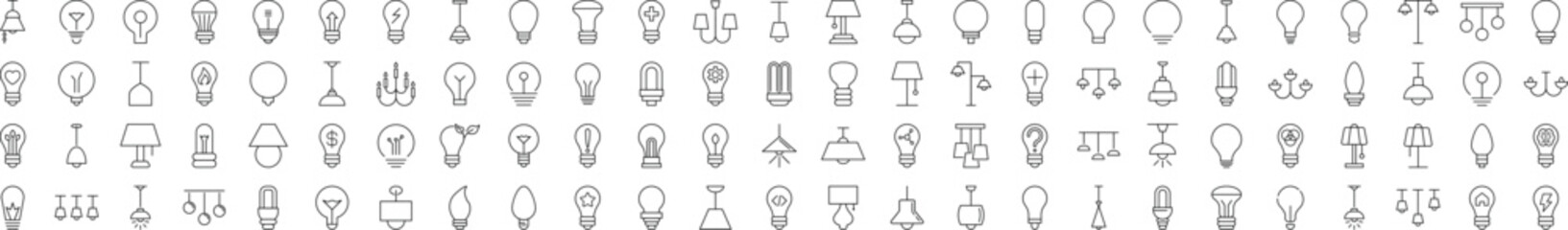 Tree and Forest Linear Icons. Perfect for design, infographics, web sites, apps