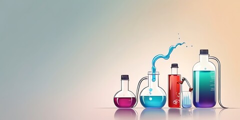 isolated on soft background with copy space Chemicals concept, illustration