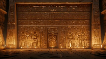 a wall of an ancient egyptian temple with symbols and symbols.