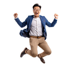 man jumping high celebrate the happiness