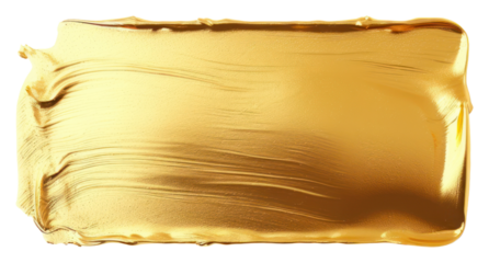 PNG  Flat Metallic gold pastel paint brushstroke rectangle white background textured. AI generated Image by rawpixel.