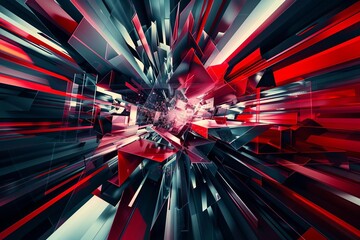 futuristic explosive abstract geometric background dynamic 3d digital illustration