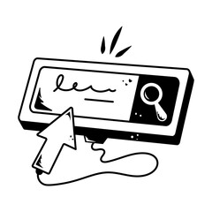 Get this glyph style icon of web search 