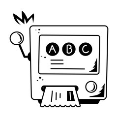 Modern hand drawn icon of interactive learning 