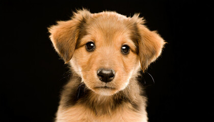 portrait of an adorbale mixed breed puppy