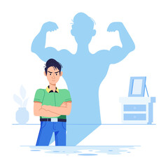 Get this flat style illustration of inner strength 