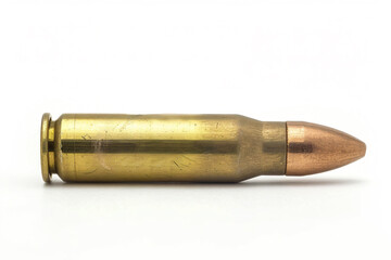 a bullet with a bullet head on a white surface