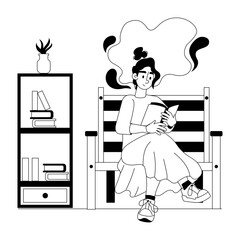 Here’s a glyph illustration of a bibliophile 