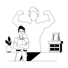 Get this glyph style illustration of inner strength 