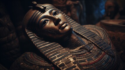 Enigmatic mummies, carefully preserved, whisper secrets of a civilization shrouded in mystery.