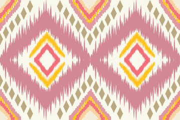 Modern Ikat geometric folklore ornament with diamonds. Tribal ethnic vector texture. seamless striped pattern in Aztec style. Folk embroidery. Indian. Scandinavian. Gypsy. African rug.