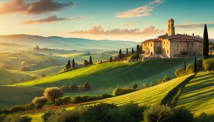 sunrise over tuscany