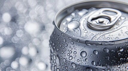 Soda can with drops. Generative AI