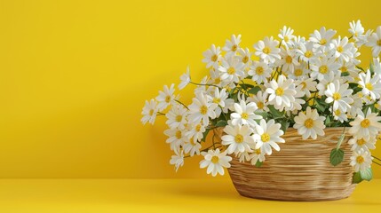 Spring flowers basket. Generative AI