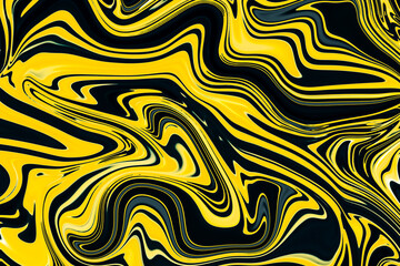 Abstract background of yellow liquid liner. Abstract texture of liquid. Swirl shapes background.