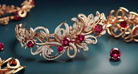 Fototapeta premium 3d rendering of jewelry elements 