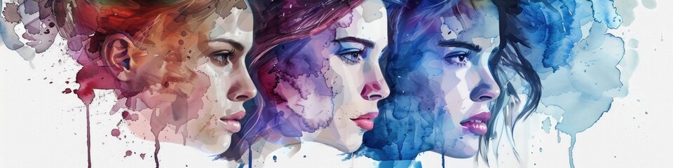 Ethereal Watercolor Portraits Capturing Emotive Expressions