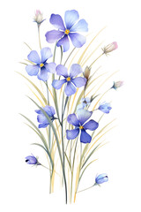 Naklejka premium The bouquet of blue flowers.