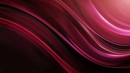 Sleek abstract wallpaper featuring light gradient wave from garnet red to ruby pink