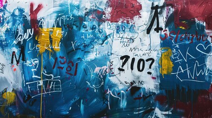 question marks grungy abstract background, creative funky graffiti design, contemporary street pop art, Generative Ai