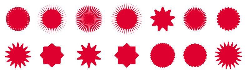 Red Geometric Shape Varieties