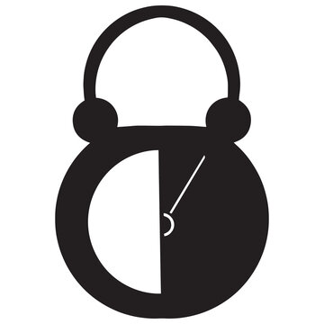 vector clock padlock logo, clock padlock icon
