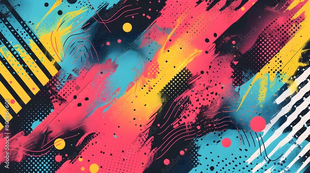 Aufkleber vibrant fluid abstract patterns generating striking digital artwork