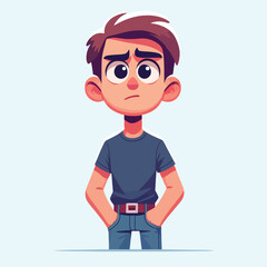 illustration of a standing person with an expression of doubt