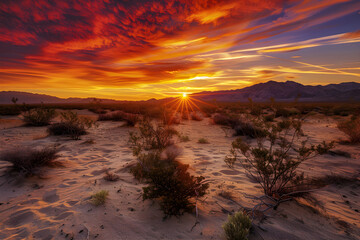 Breathtaking Sunset over the American Desert: Beauty Amidst the Desolation